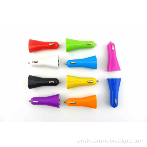 2017 DC 5V 1A or 2.1A Dual USB Car Charger colorful car charger for Apple iPhone